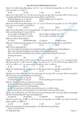 Bài test Toán Hình không gian 11